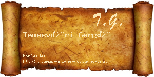 Temesvári Gergő névjegykártya